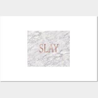 Slay rose gold marble Posters and Art